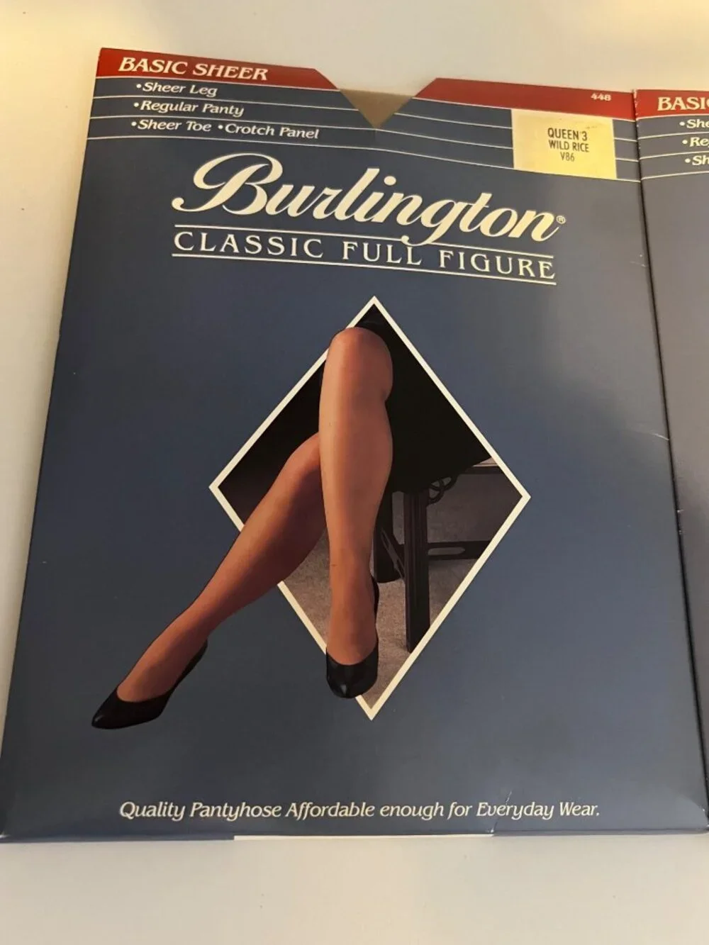 Pantyhose Sheer Queen 3 Vintage Burlington Wild Rice Set of 2 NEW